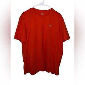 Lacoste Men's size 7 (2XL) Bold Red Orange Short Sleeve Tee